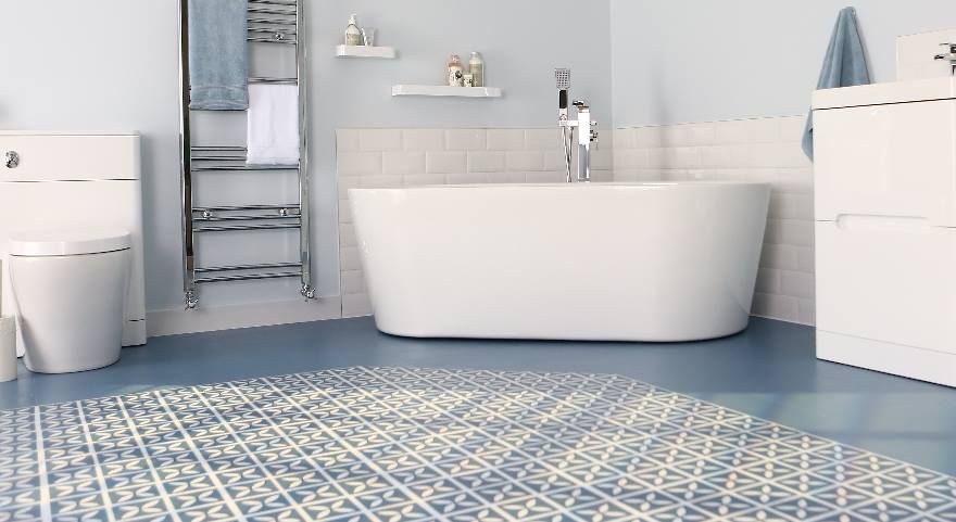 Blue Vinyl Tile Flooring Ideas